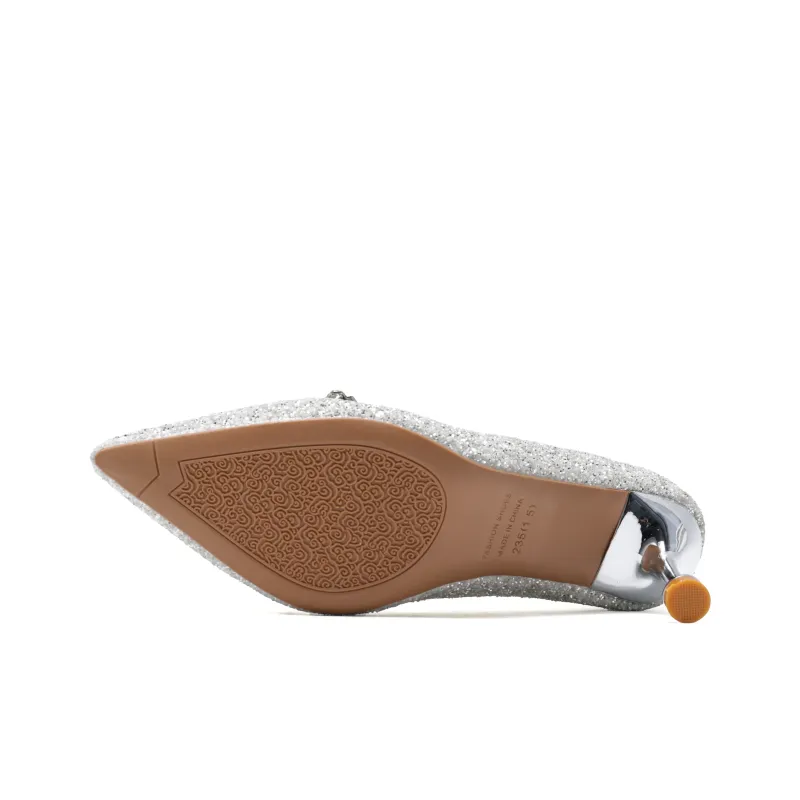 Take The Qin High Heels Women's Silver-5