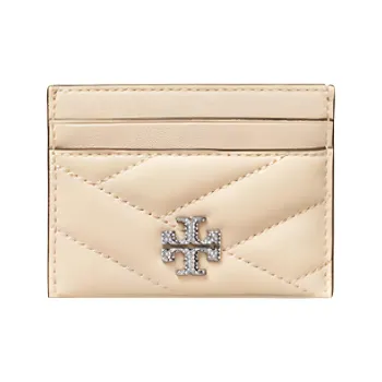 TORY BURCH Kira Herringbone Sheepskin Card Holder Small Size Women's Ivory