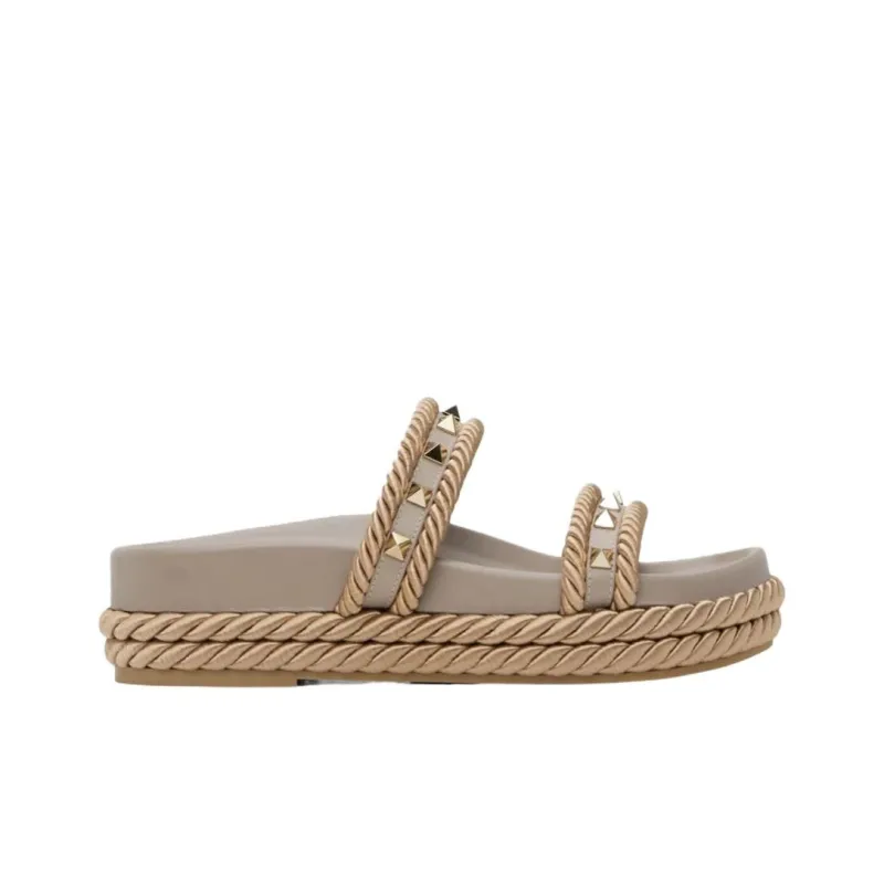 Valentino Slide Slippers Women's Brown-1