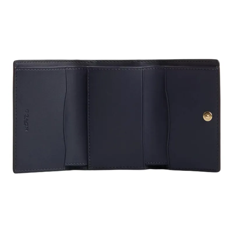 COACH Micro Calfskin Wallet Mini Women's Blue-1