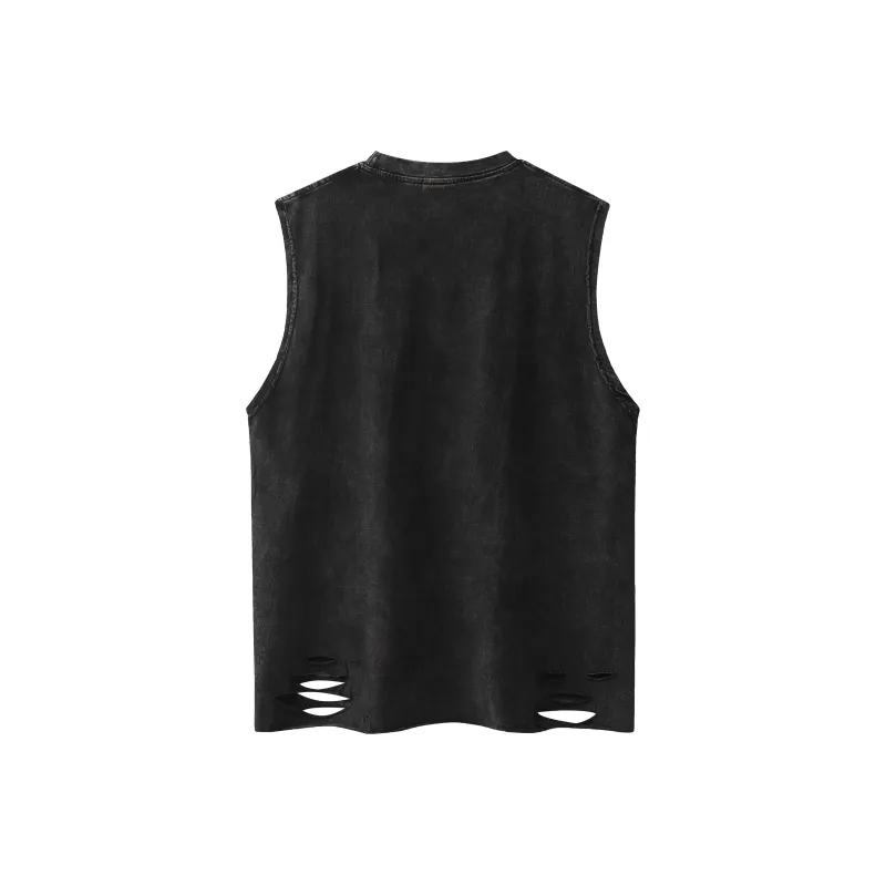 ROBINHOOD Tank Tops Unisex Washed Black-1