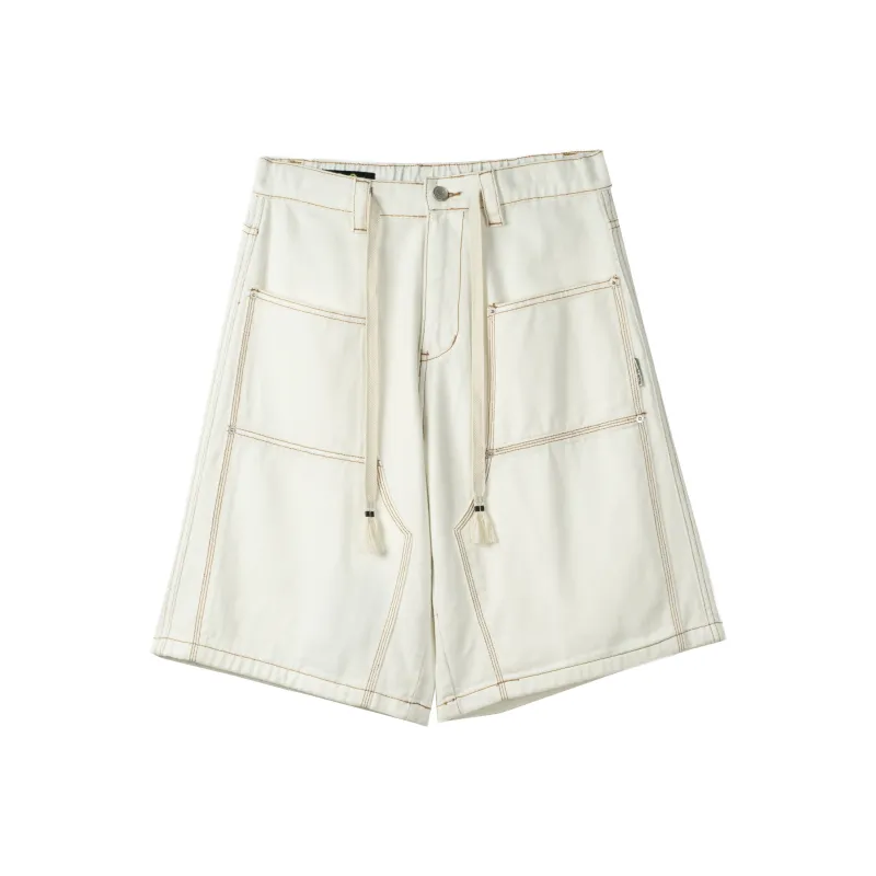 Fingercroxx Denim Shorts Unisex White-0
