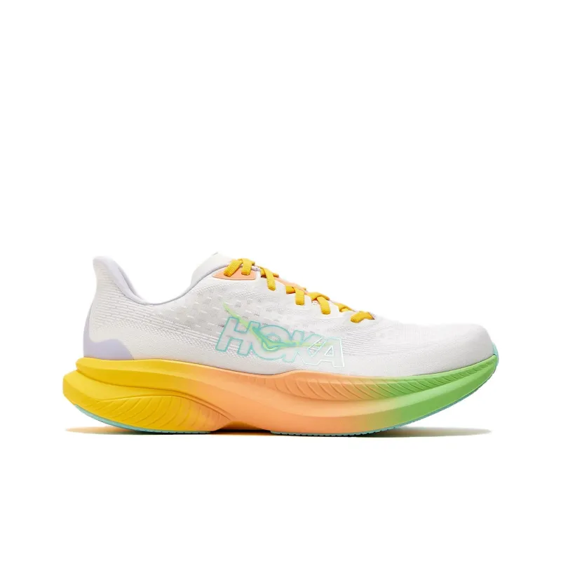 HOKA ONE ONE MACH 6 Anti Slip Wear Resistant Low Top Running Shoes Men's Frost White-1