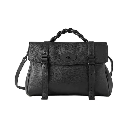 Mulberry Alexa Cow Leather Shoulder Bag, Crossbody Bag, Handbag Extra Large Women's Black