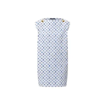 LOUIS VUITTON Sleeveless Dress Women's Gasoline Blue