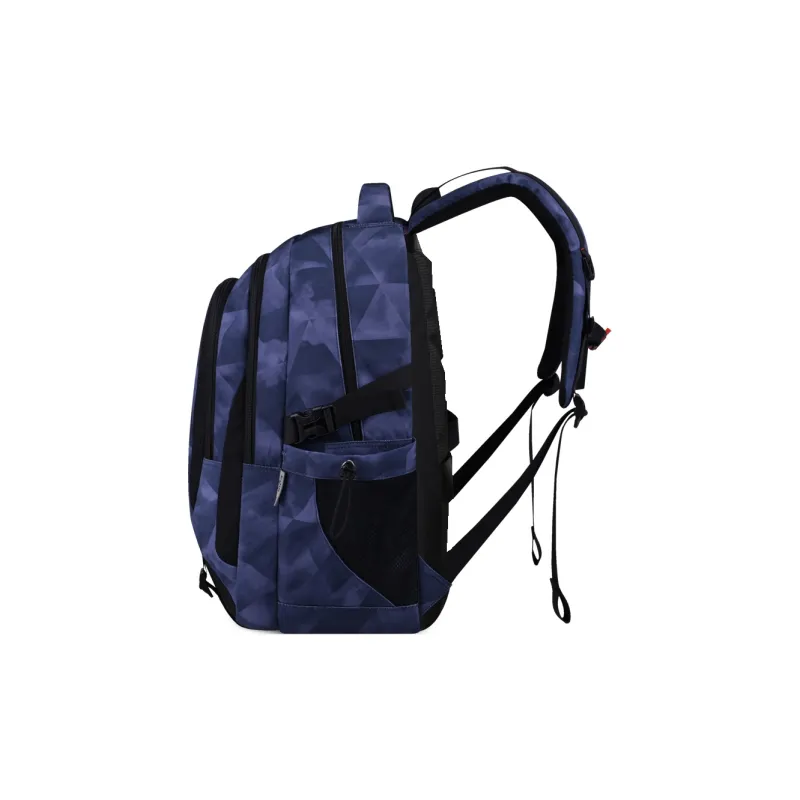 EDISON Repellent Oxford Cloth Backpack Regular Unisex Black Gray/Dark Blue/Black-8