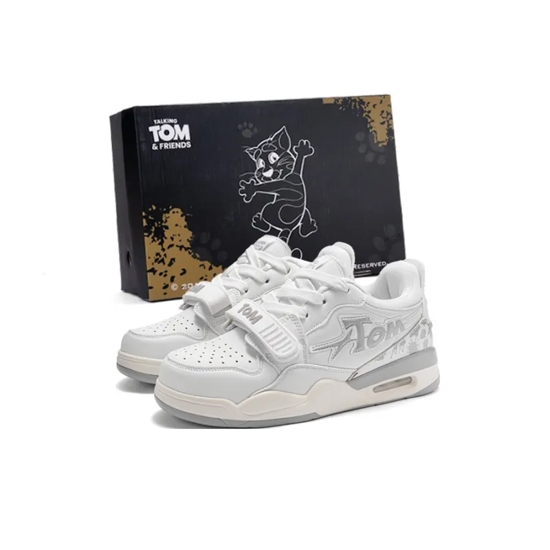 TALKING TOM Vintage Basketball Shoes Unisex Low Top Beige Orange/White/Gray Black-14