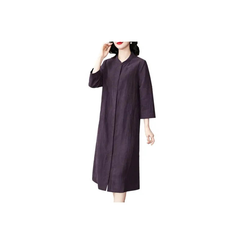 Yi Mengyuan Silk Long Sleeved Dress Women's-4