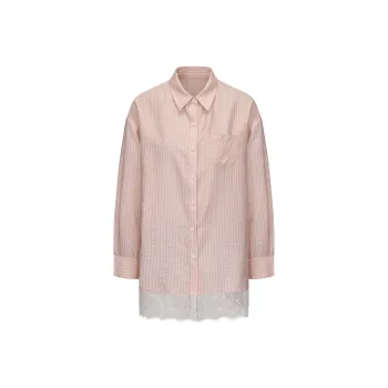 CHIWAWAMEME Shirts Women's Light Pink Stripes