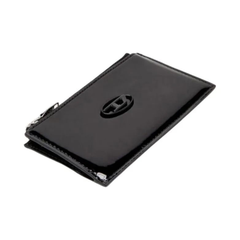 DIESEL Polyurethane With Cow Leather Card Holder Women's Black-2