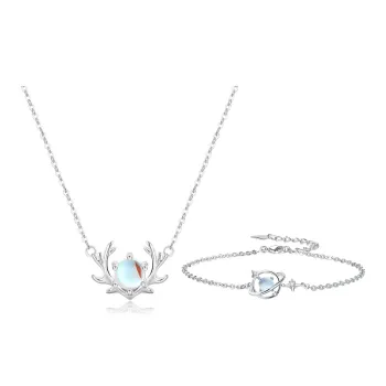 EUA Colored Glaze Gift Box Set Necklace Women's