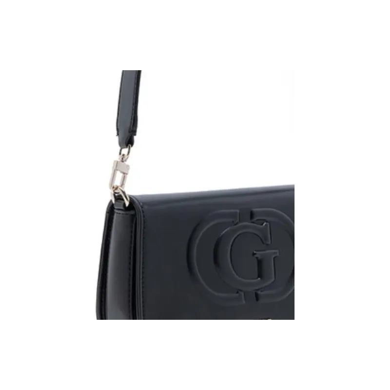 GUESS Artificial Leather Shoulder Bag Portable Crossbody Bag Shoulder Bag Medium Size Women's Black-4
