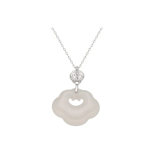 Bubble Scallops Chalcedony Jade Necklaces Women's