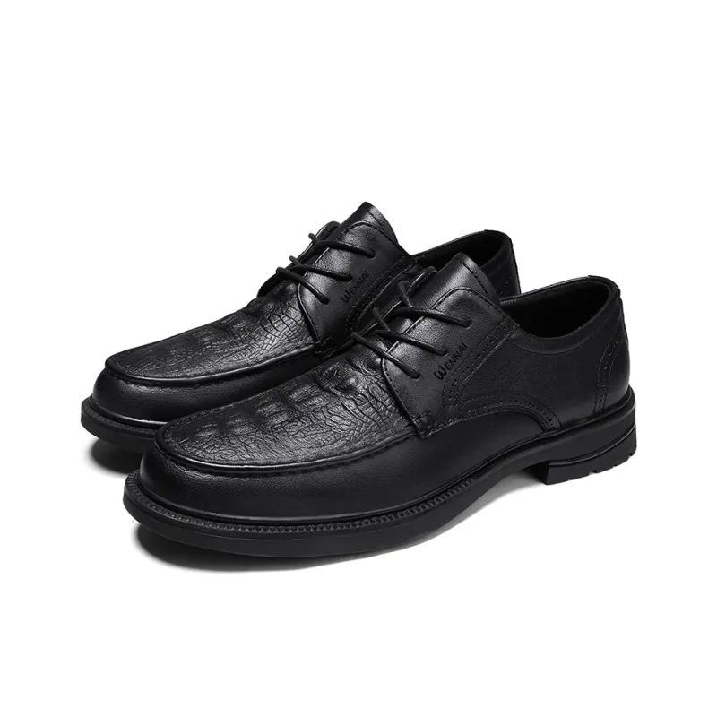 Wen Nai Casual Shoes Men's Black Lace Up-2