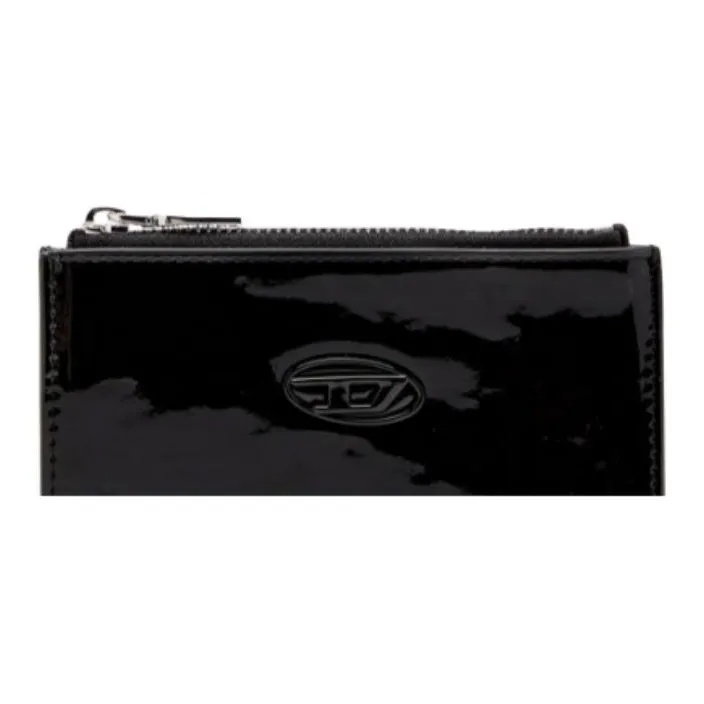 DIESEL Polyurethane With Cow Leather Card Holder Women's Black-4