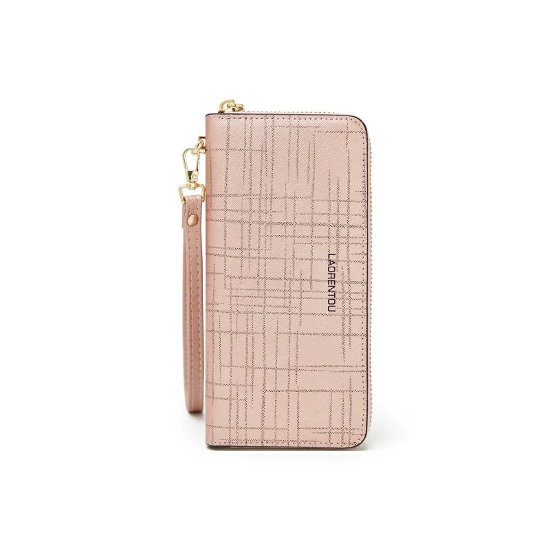 Old Man's Head Cow Leather With Synthetic Leather Wallet Women's Gold/Rose Gold-3