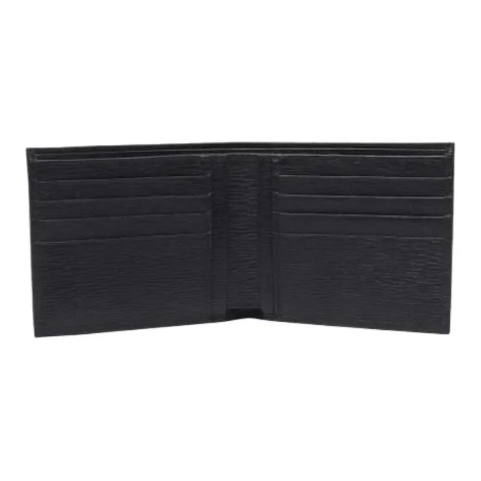 FERRAGAMO GANCINI Calfskin Wallet Men's Black-1