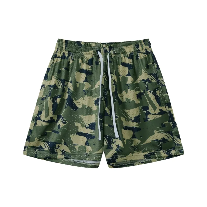 KPADB Lace Up Loose Fit Training Competition Fitness Running Basketball Shorts Unisex-4