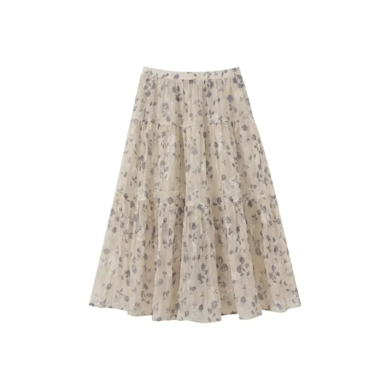 Homemade Willow Silk Casual Long Skirt Women's-1