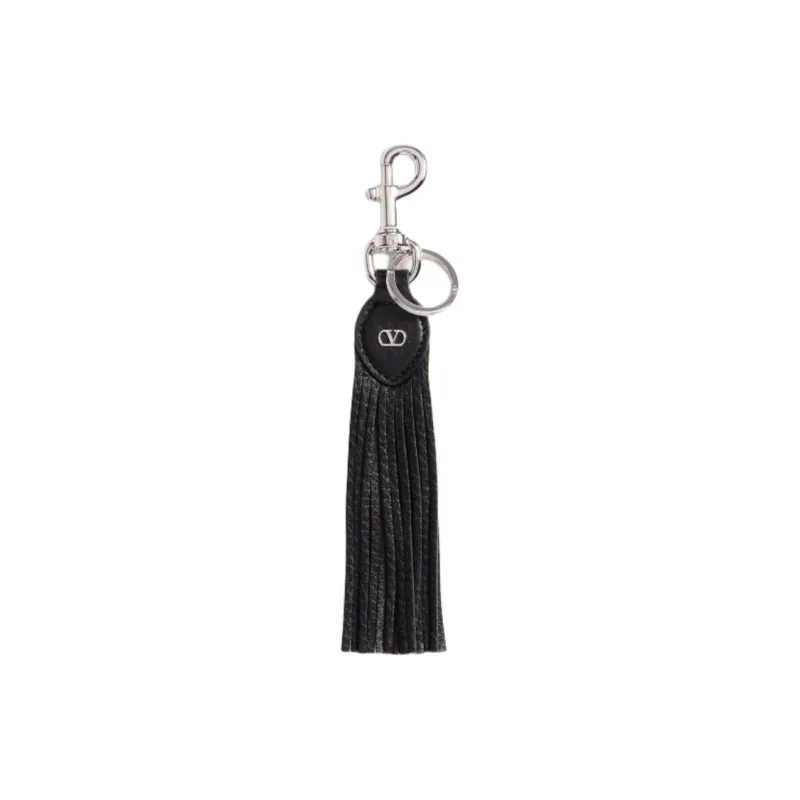 Valentino Calfskin Keychains Unisex Black-0