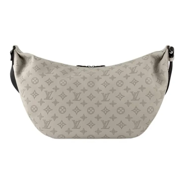 LOUIS VUITTON HAMAC Monogram Shadow Embossed Cow Leather Shoulder Bag Large Size Women's Dark Color-2