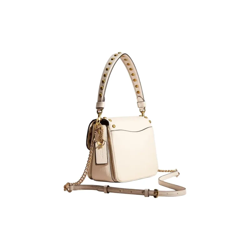 COACH Cassie Leather Shoulder Bag, Crossbody Bag, Handbag Trumpets Women's Ecru-1