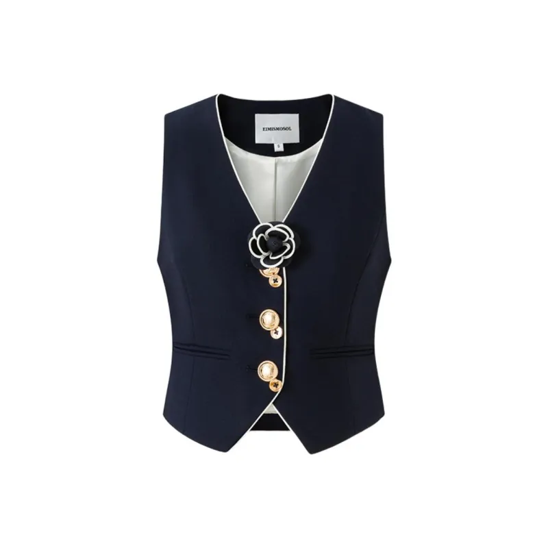 EIMISMOSOL Vests Women's Navy Blue-0