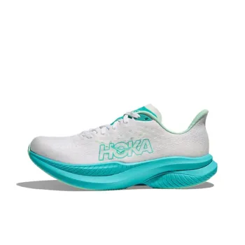 HOKA ONE ONE MACH 6 Anti Slip Wear Resistant Low Top Running Shoes Women's White Cyan
