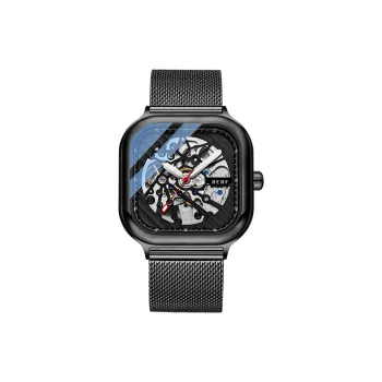 RERF Mechanical Movement Stainless Steel Strap Watch Men's Watches Black Dial