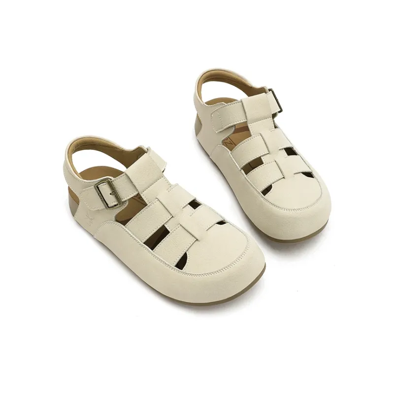 UBZ Roman Sandals Women's Ivory White-2