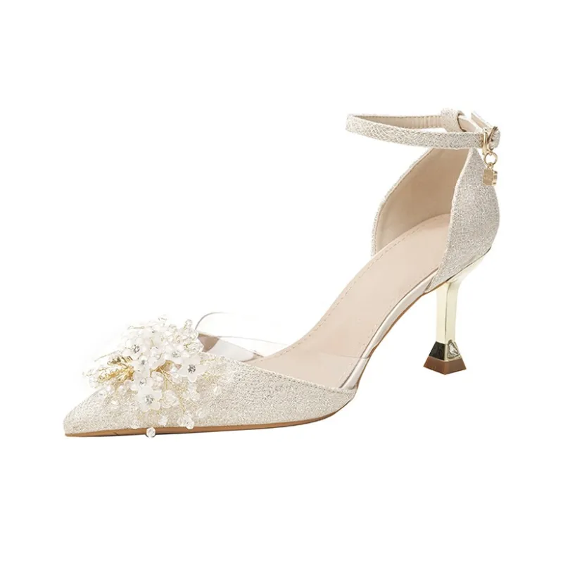 KATHRYN WILSON Slim Heel High Heels 7cm Women's Champagne-0