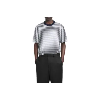 COS T Shirts Men Navy Blue/White