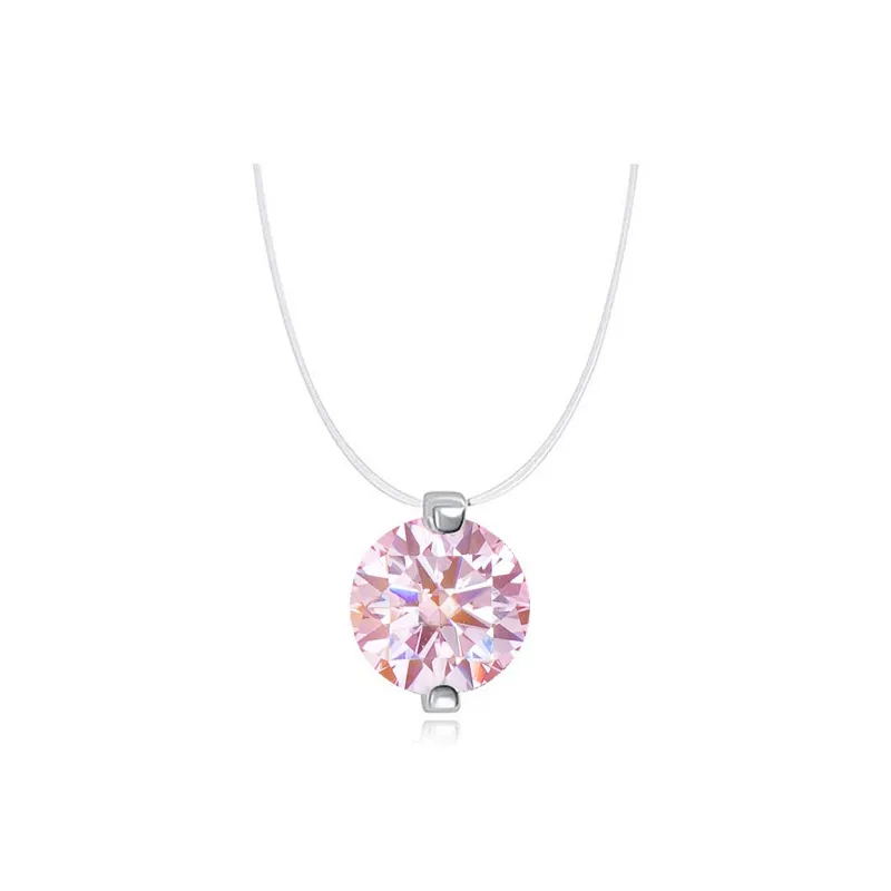 WIC 925 Silver Moissan Necklaces Unisex-2