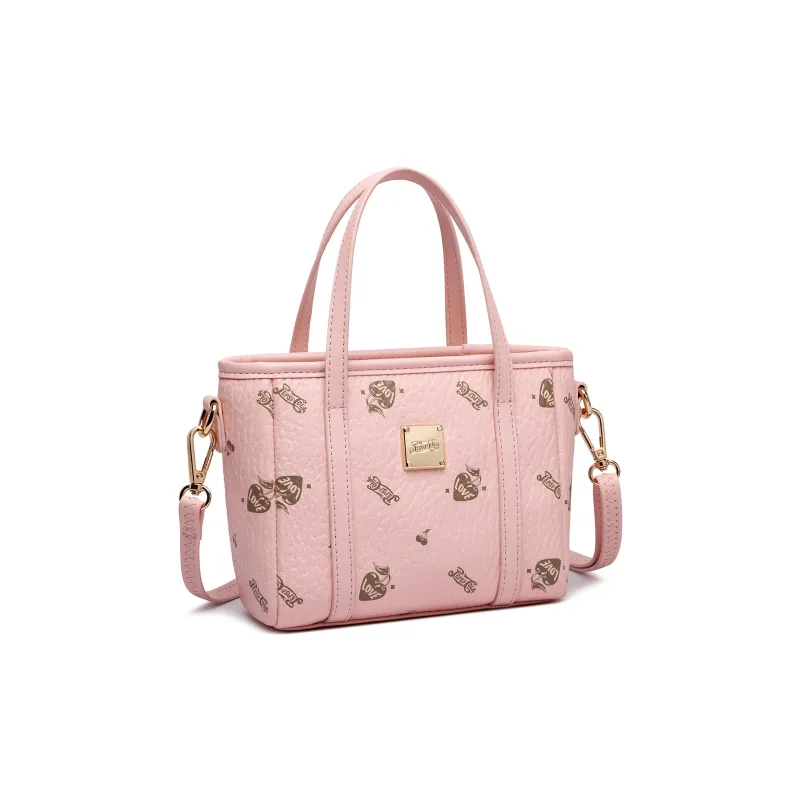 Pepsi PU Shoulder Bag, Crossbody Bag, Handbag Mini Women's Light Mist Pink/Cognac-2