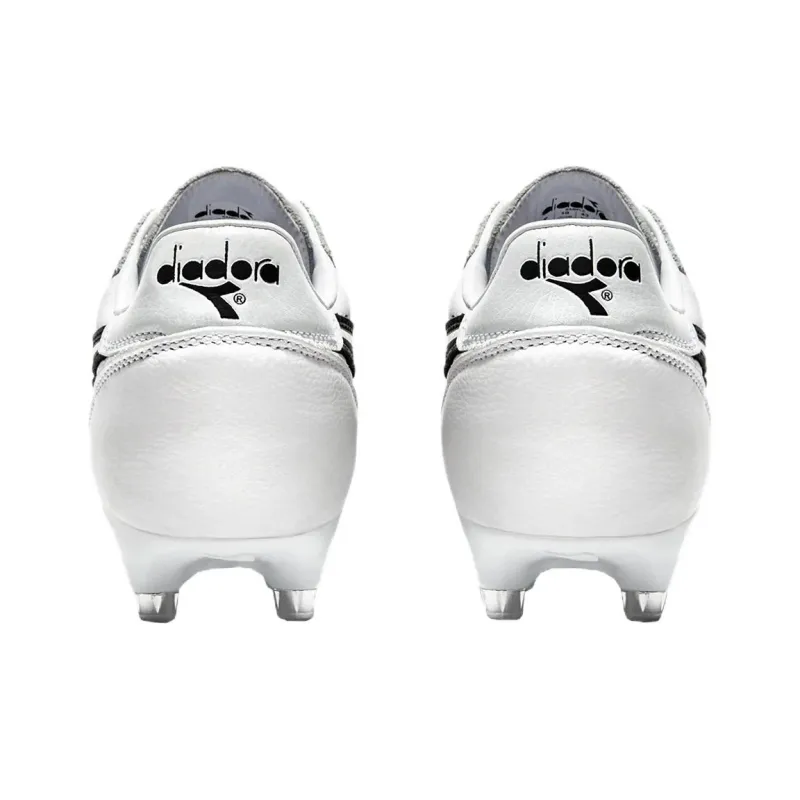 Diadora SG Soft Ground Cushioning, Wear Resistant Soccer Shoes Men's White-3