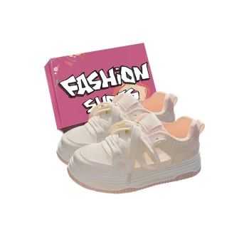 LURAD Breathable Lightweight Height Increasing Low Top Skateboard Shoes Women's Pink