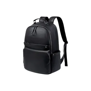 PESASRIE Top Grain Cow Leather Backpack Women's Black