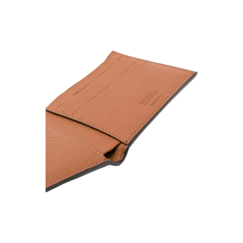 Zegna Cow Leather Wallet Men's Brown-2