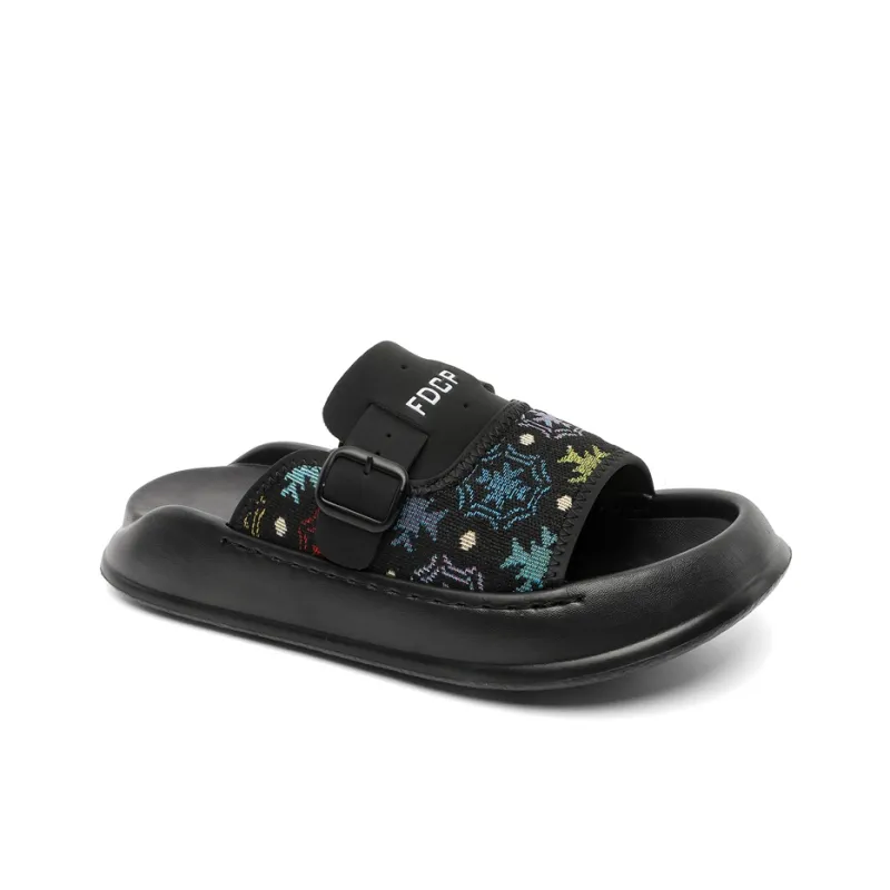 PAVEA Leather Patchwork Slip Resistant Abrasion Resistant Slide Slippers Men's-7
