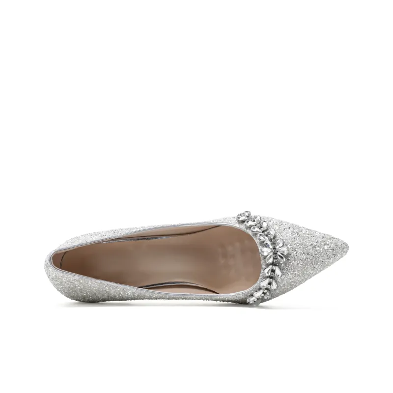 Take The Qin High Heels Women's Silver-3