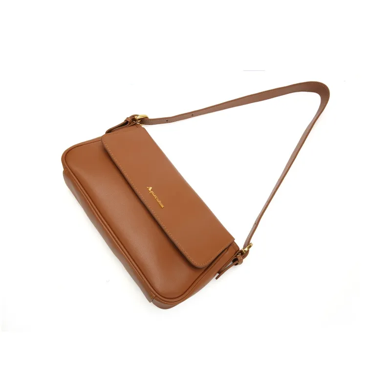 AQUASCUTUM Cow Leather Crossbody Bag, Shoulder Bag Women's Brown/Coffee-7