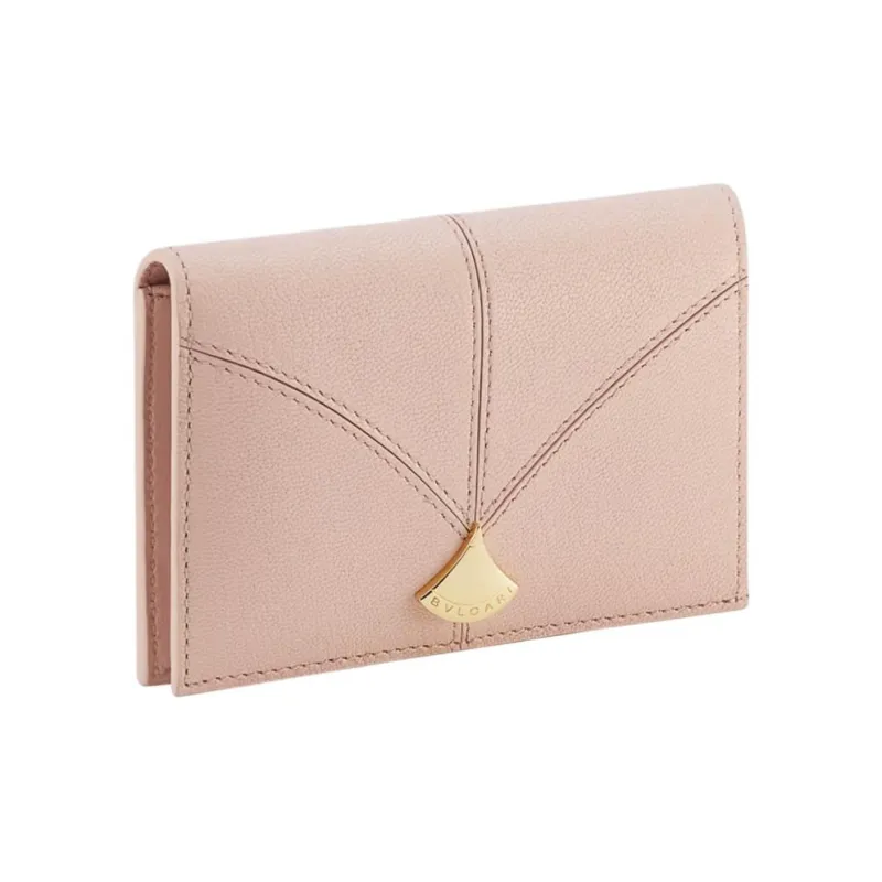BVLGARI DIVAS' DREAM Goatskin Card Holder Women's Pink-0