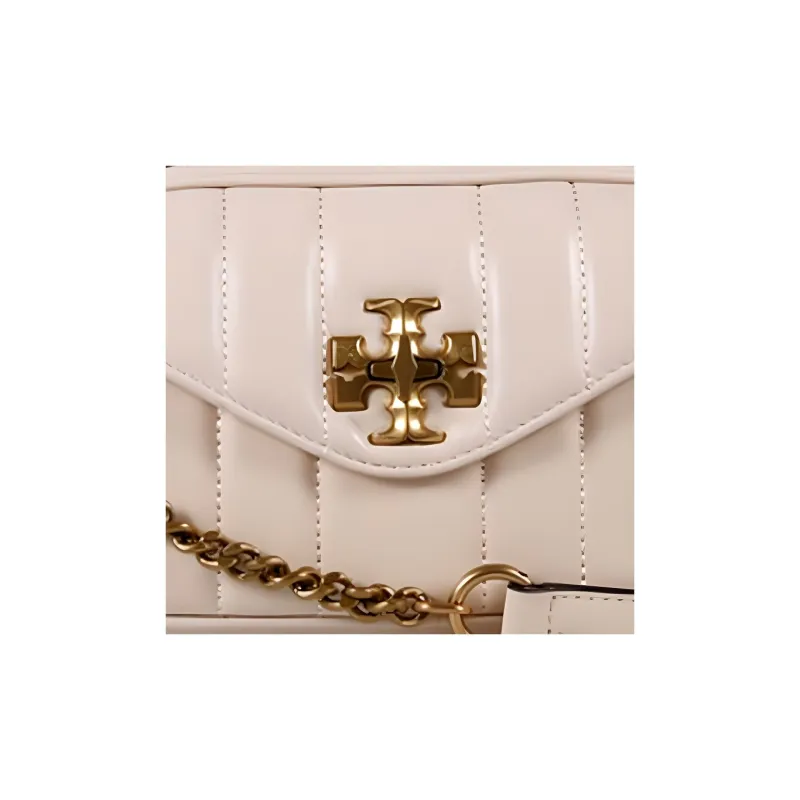 TORY BURCH Kira Leather Camera Bag, Crossbody Bag, Shoulder Bag Women's Pink White-4