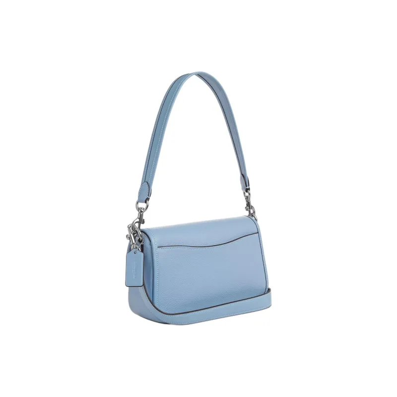 COACH Hadley Pebble Leather Crossbody Bag, Shoulder Bag Medium Size Women's Blue-1