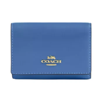 COACH Micro Calfskin Wallet Mini Women's Blue