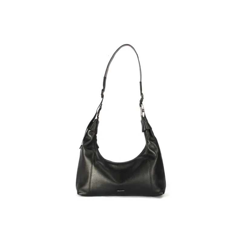 AQUASCUTUM Cow Leather Shoulder Bag Women's Black-0