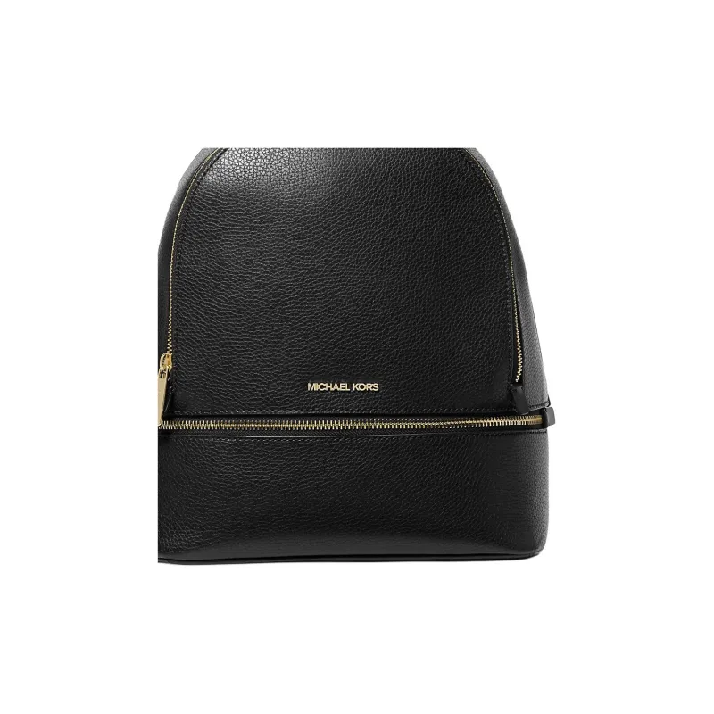 MICHAEL KORS Rhea Leather Backpack Medium Size Women's Black-4