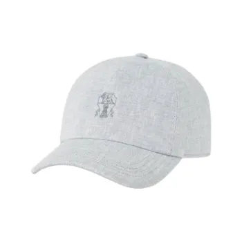 Brunello Cucinelli Linen Baseball Caps Women's Gray