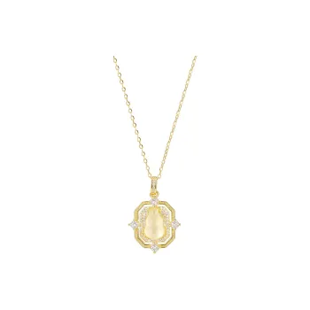 Heart Grass Natural Chalcedony Necklaces Women's