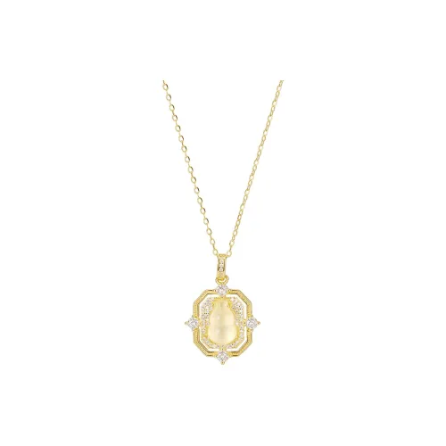 Heart Grass Natural Chalcedony Necklaces Women's